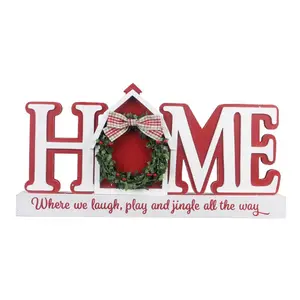 Young's wood HOME Christmas barn tabletop wordsign