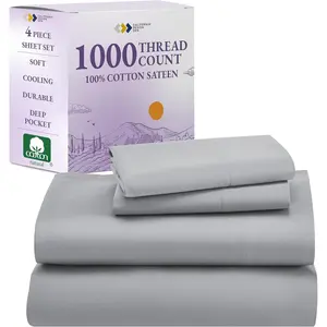 High Thread Count Cotton King Sheets - Best in Class. California Design Den King Sheets.