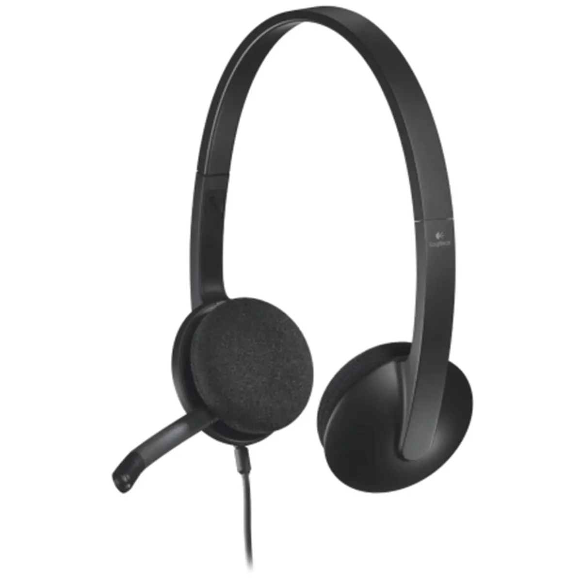 Logitech H340 Electronic Digital Over-Ear Padded Headset with Noise-Cancelling Microphone, Adjustable Headband, Plug-and-Play Connectivity for Internet Calls, Online Meetings (Cycling Leisure & Outdoor Use)