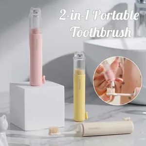 Foldable Travel Toothbrush, Portable Collapsible Toothbrush with Protective Case, Soft Bristle Mini Compact Toothbrush for Travel Camping Business Trip