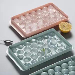 Random Color Ice Cube Container with Lid, 1/2 Counts Large Capacity Ice Cube Trays for Freezer, Reusable Ice Cube Making Tools, Kitchen Accessories