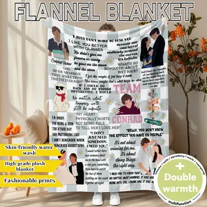 "Chessboard Summer" print. "The Summer I Turned Pretty" themed flannel blanket. Soft, plush, and oversized for warmth. Perfect for home, office, travel, or as a holiday gift. All-season use and machine washable.