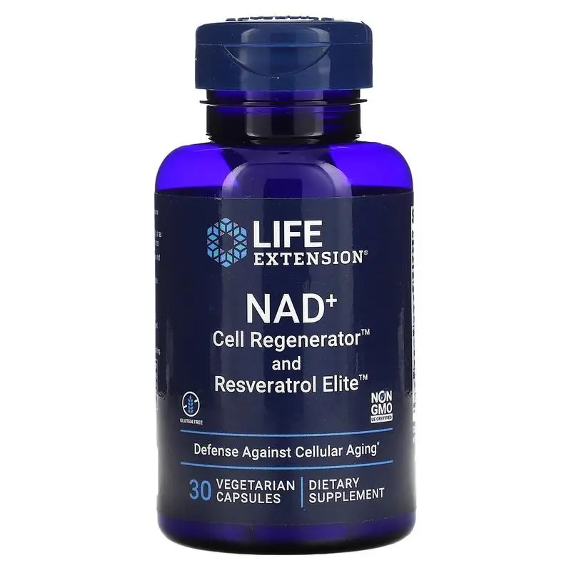 Life Extension NAD+ Cell Regenerator and Resveratrol Elite, 30 Vegetarian Capsules, combines 300 mg of NIAGEN Nicotinamide Riboside Chloride Health