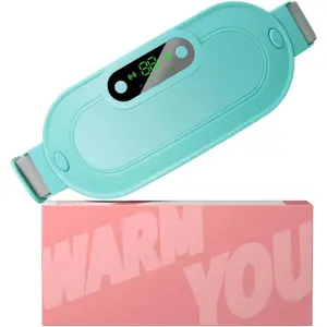 Heating Pad for Period Cramps, Portable Cordless Fast Heated Pad, Electric Belly Wrap Belt with 3 Heat Levels & 4 Massage Modes, Menstrual Back Belly Pain Relief Warm Gifts for Women Girls