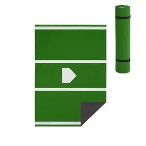 Batting Mat for Baseball and Softball, 6 x 4 ft Baseball Hitting Training Mat with Home Plate and Anti Fade Turf for Outdoor Indoor, Green