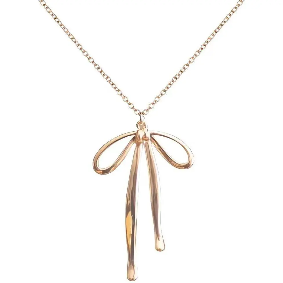 Bow Necklace for Women Gold Flowing Ribbon Bow Pendant Necklaces Dainty Bow Jewelry Bowknot Choker Necklace Fashion Bow Jewlery Men