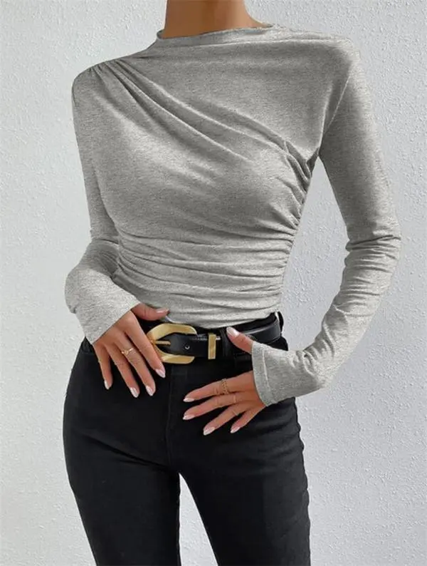 Ruching Long Sleeve Shirt Ruching Long Sleeve Shirt