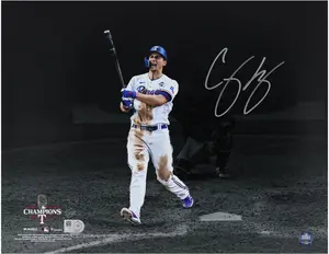Corey Seager Texas Rangers 2023 MLB World Series Champions Autographed 11" x 14" World Series Hitting Spotlight Photograph - Fanatics Authentic Certified