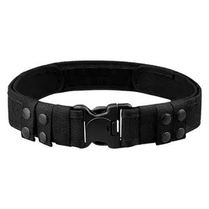 New Tactical S Adjustable Waist Belt with Velcro, Outdoor Hiking Camping Military Duty Belt, Multi-Functional Polyester Webbing Strap