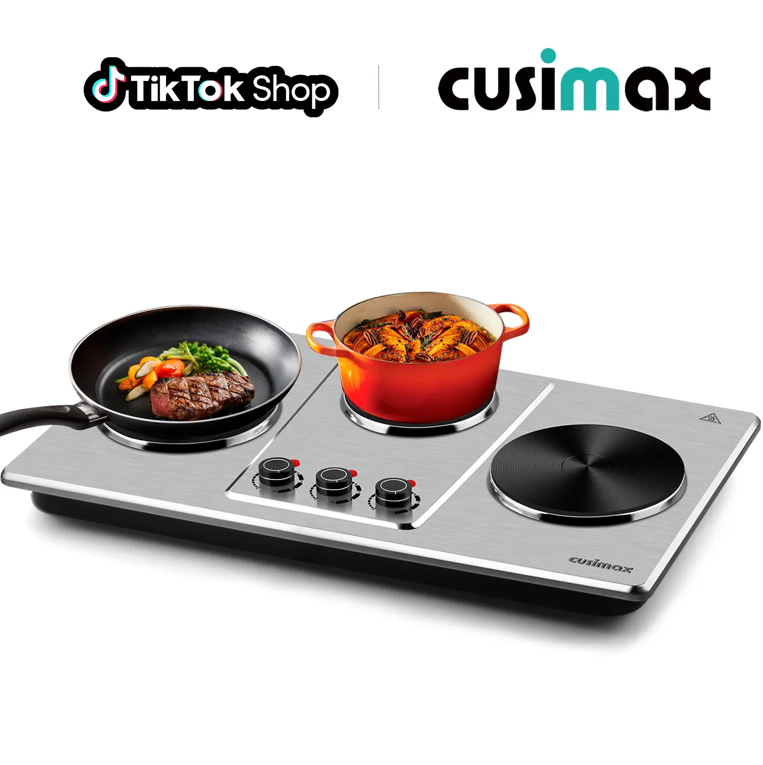 CUSIMAX 3-Burner Electric Hot Plate Portable Induction Cooktop - 7-in Ceramic Glass Commercial Stove, Infrared Burners, 11-Level Temp Setting, 200W+ Power, Safety Compliant, 30-Day Hassle-Free Returns, Induction Stove,SummerFinds