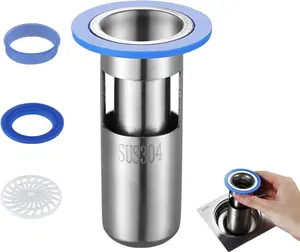 Odor Proof Floor Drain,Shower Floor Drain Backflow Preventer,304Stainless Steel Drain Filter,Prevent Backflow, Prevent Anti-Odor Dispersion in Bathroom and Kitchen(Depth 4.1")