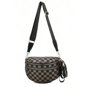 Fashion Plaid Pattern (pink plaid)  Shoulder Bag With Coin Purse,  Mini bag accessories, Versatile Lightweight Crossbody Bag with Ajustable Breit Strap for Women, Large Capacity Handbag