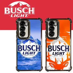 Busch Light Beer Lover Retro Pattern Electroplated TPU Casing For SAMSUNG GALAXY S22 S23 S24 S25 FE ULTRA PLUS EDGE Four Corners Anti-Fall Transparent Soft Silicone Gift Shockproof Protection Anti-Drop Protective Protector Phone Cases Shell Cover AM1371