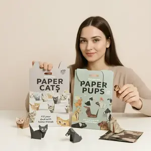 Fun origami animal set! DIY paper cats, puppies, dinosaurs – various animal materials available. Create your own crafts, develop your handicraft skills, and make a perfect gift for origami enthusiasts or family members. Creative craft kit