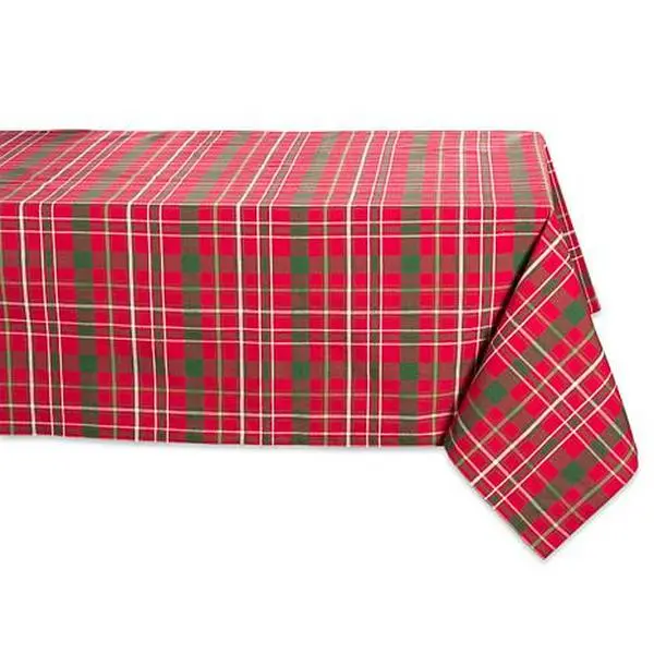 Design Imports Tartan Holiday Plaid Tablecloth - 52" x 52"
