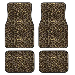 4-Piece Leopard Print Car Floor Mats Set (), Universal Fit for All Vehicles, Easy Clean, Comfortable & Protective, Car Accessory