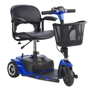 Wheel Folding Mobility Scooter for Seniors 12 Mile Range 265LBS Capacity with Basket & Adjustable Seat Blue