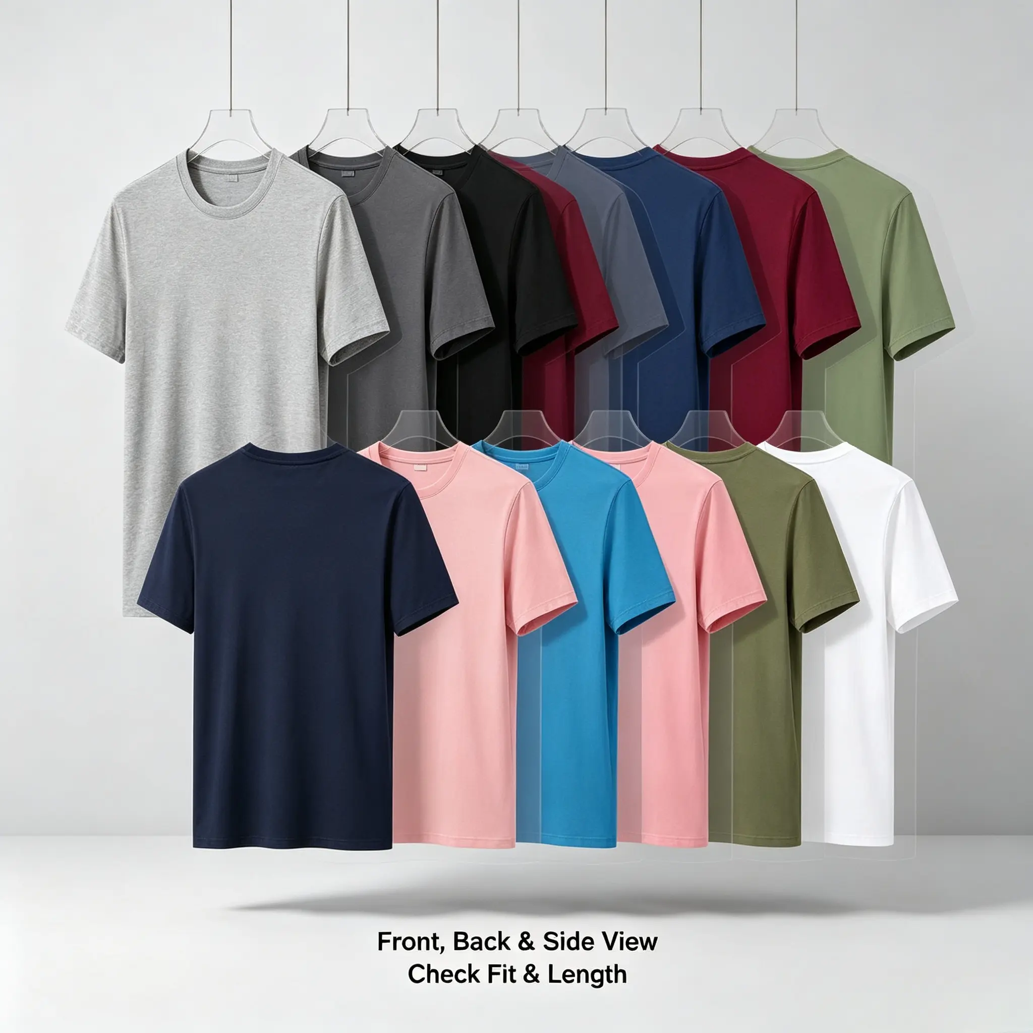 10-pack men’s basic round-neck tops, regular-fit short-sleeve solid-color casual tees for everyday wear, summer crew-neck T-shirts $39.99