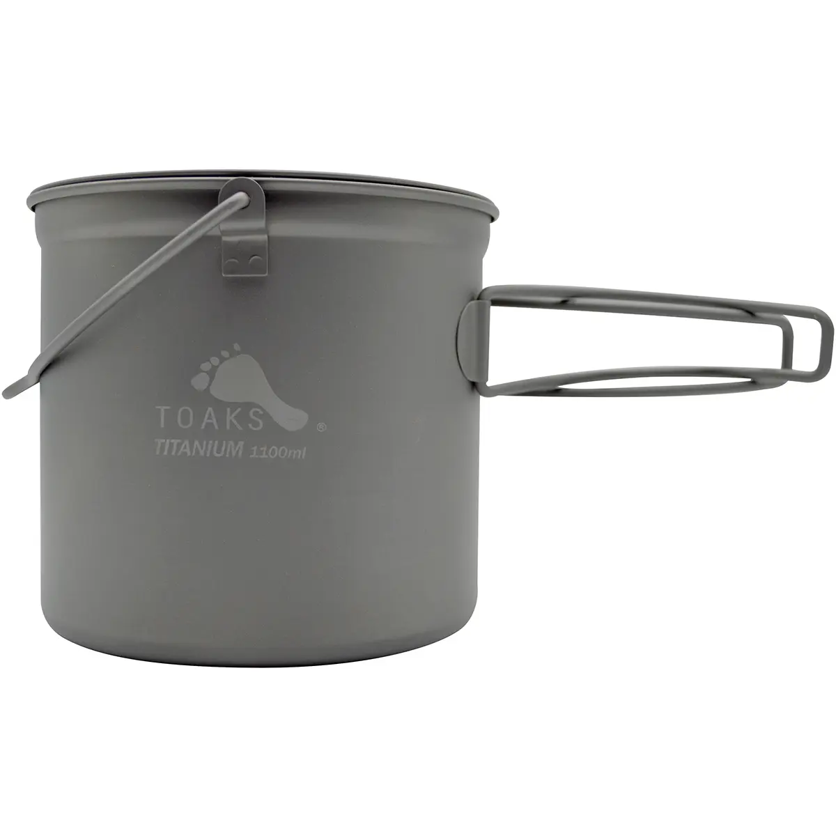 TOAKS Titanium 1100ml Pot with Bail Handle, Corrosion Resistant, Rounded Bottom - Outdoor Camping Cookware (POT-1100-BH)