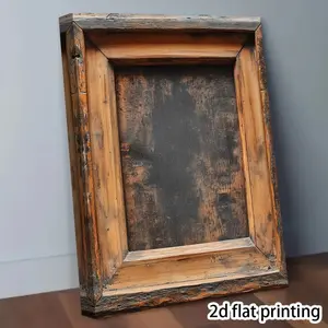 JIT 1PC Vintage Wooden Picture Frame， Rustic Industrial Texture, Ready to Hang, Blank Centerpiece, Perfect for Living Room or Bedroom Decor, Living Room Decor | Rustic Charm  Wooden Frame, Picture Wall Deco, Vintage Square Frame