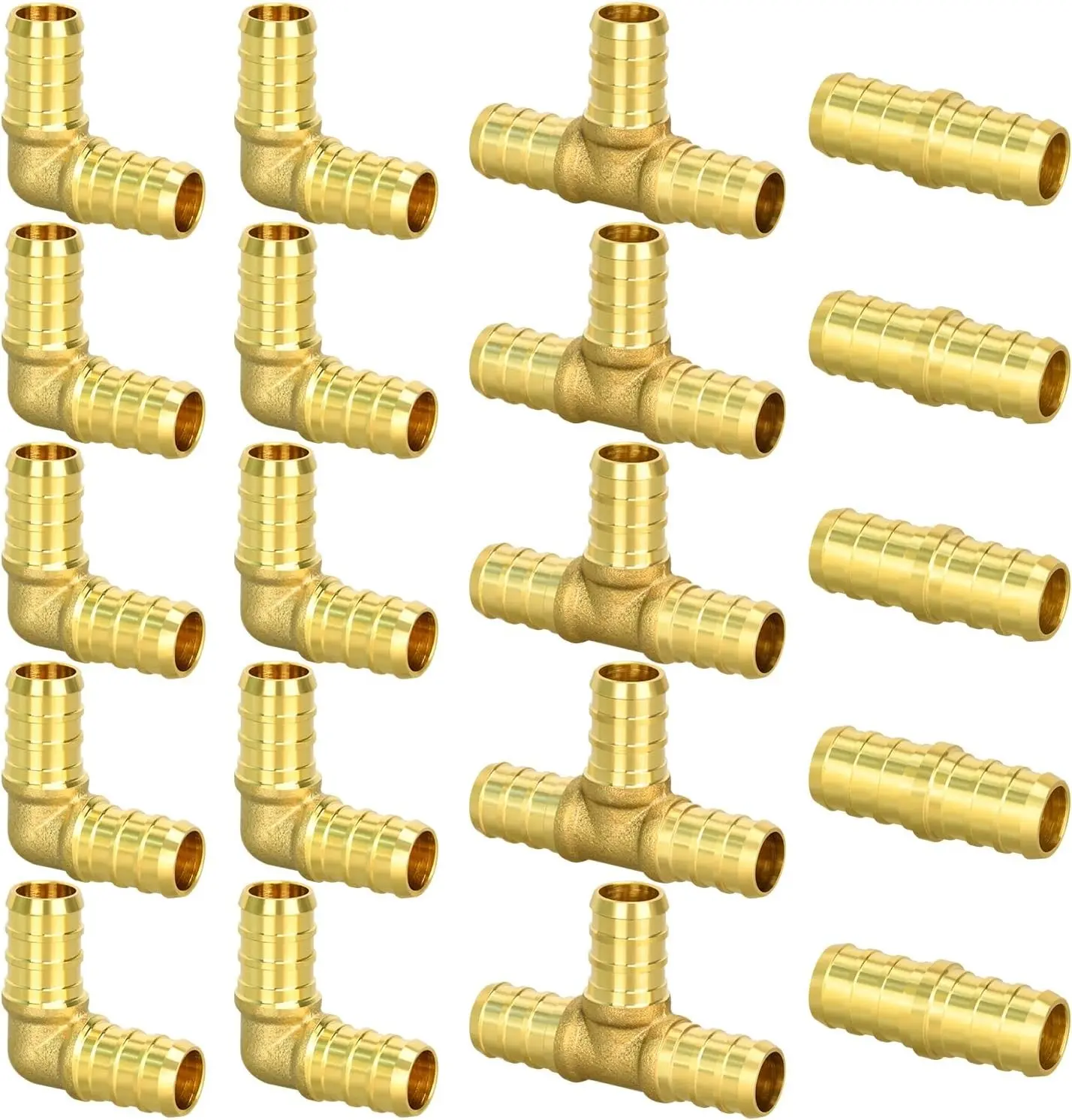 20pcs 1/2" Brass PEX Fitting Combo with Tees"T", Elbows, Couplings