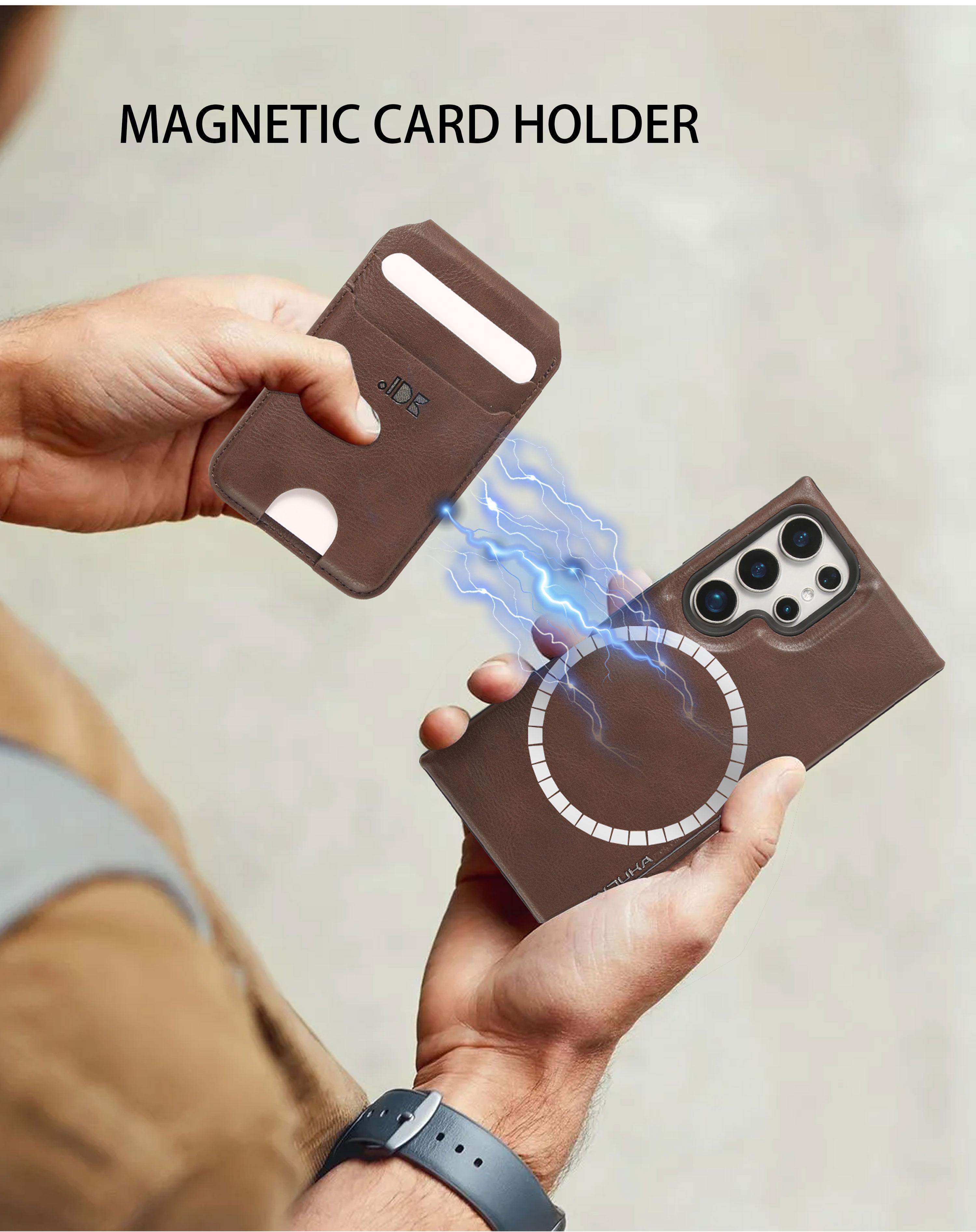 New Leather Business Magnetic Detachable Card Bag Stand Case For Samsung S24Plus/S23Ultra/S24/S23/S24Ultra Full Shockproof Card Slot Protective Cover For Men And Women