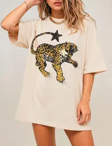 Comfort Colors Vintage Inspired Jaguar Shirt Retro Nature Graphic Tee Trendy Animal Print Top Y2K Streetwear Clothing For Men Women