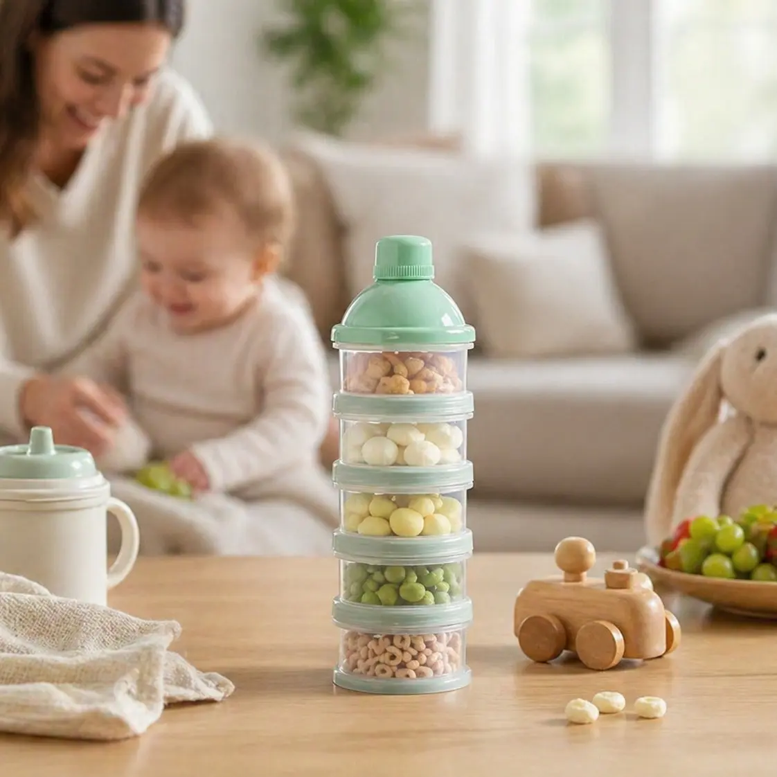 5-Layer Milk Powder Storage Container, Portable Travel Detachable Box, Snack Organizer, Baby Food Dispenser, Kitchen Essentials, Formula Container To Go, Formula Dispenser On The Go, Milk Storage Containers