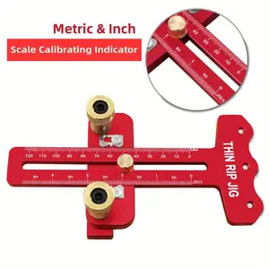 3 Pulleys Thin Rip Jig Table Saw Jig Guide, Fast Thin Ripping Guide for Table Saw, Band Saw, Router Table, Fits 3/8 X 3/4in U Slot, Tool Accessories