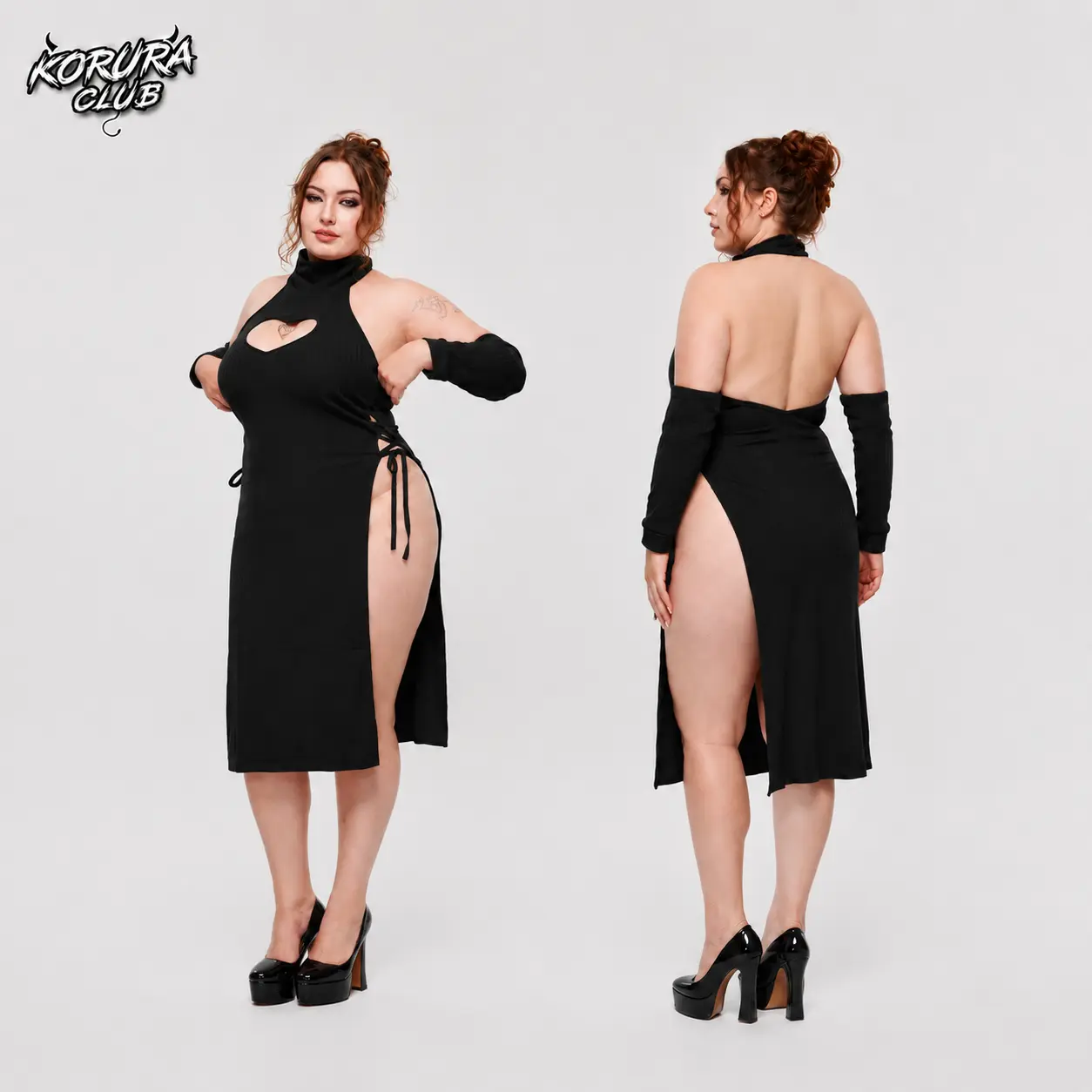 KORURACLUB Women's Cute Elegant Comfortable Cheongsam Lingerie Dress - Sexy Backless Qipao Costume, Oriental Party Roleplay Outfit with Accessories, Style, Costumes, Elegance, Cutout, Traditional, Piece, Polyester, Cheongsam Dress, Cosplay
