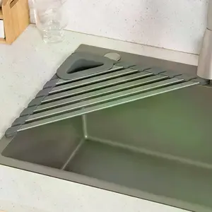 Sink Mounted Triangle Drainage Rack Kitchen Storage Shelf