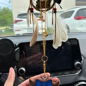 Luxe Freshie Hanger Gold Pearl Charm Chain Car Freshie Holder Pick Your Style Rearview Mirror Accessory for Vehicle Decor