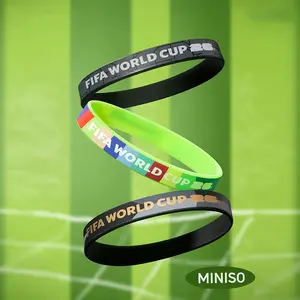 【Buy One Get Three】MINISO FIFA World Cup 2026 Series Silicone Wristband Set | Sporty Fan Bracelet Accessories | Official Licensed Football Fan Bracelet Pack, summerwins