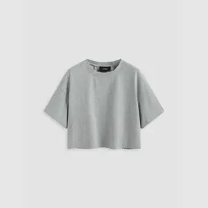 Cider  Round Neckline Oversized Crop Top