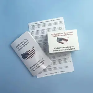 Test Flash Cards Set with Bilingual Booklet, 1 Box U.S. Civics Test Flash Cards, Effective Study Tool for Citizenship Preparation