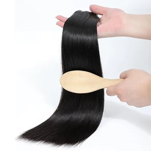 MISS ROLA 16A Raw Human Hair Double Drawn Silky Straight Vietnamese Hair 3 Bundles, Double Wefted Premium 100% Unprocessed Virgin Hair Extensions, Thick Full Ends, Natural Black Silky Soft, Luxury Reusable 18 20 22 Inch