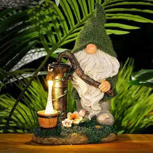 Outdoor Garden Gnomes with LED Solar Light - Spring Gnome - Funny Decor for Grandmother & Mom - Home, Yard, Patio - Solar Lantern Statue - Birthday Gift