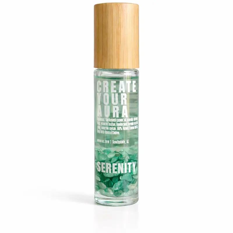 Serenity Crystal-Infused Essential Oil Roll-On with Amethyst for Calm, Relaxation & Emotional Balance