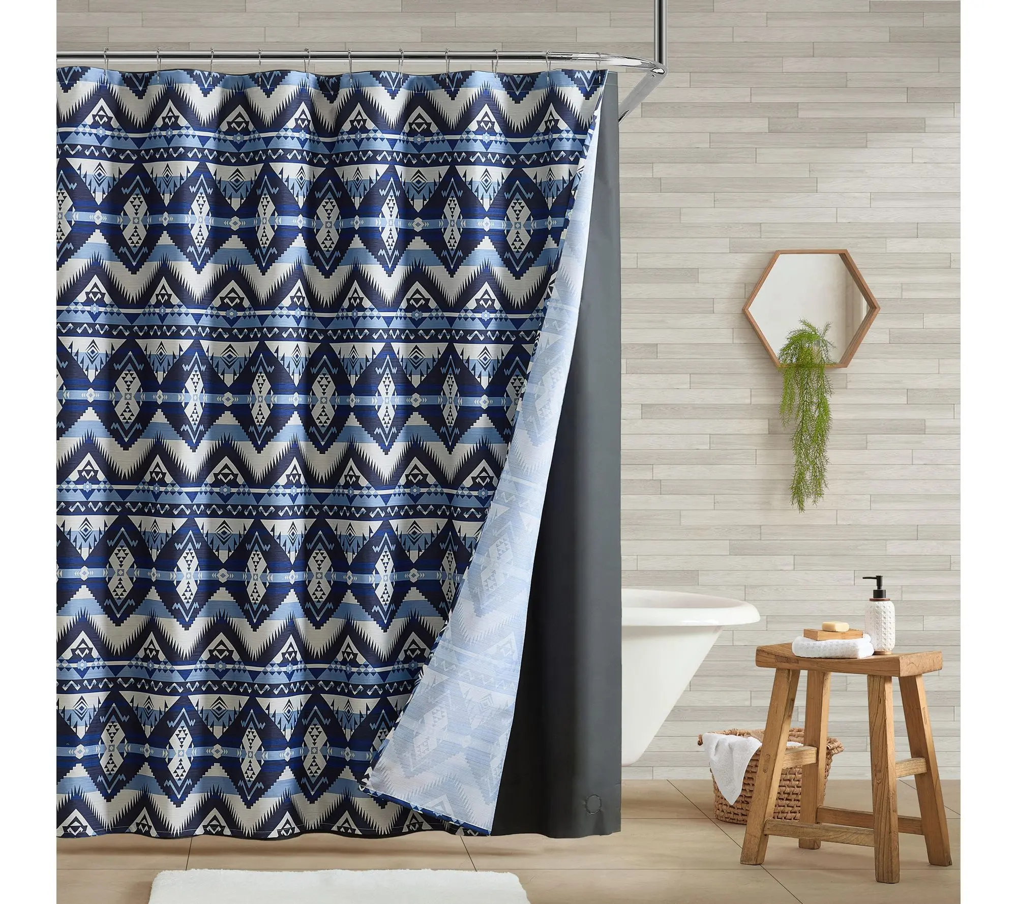 Wrangler Jesse Blue 14-Pc 72"X72" Shower Curtain Set