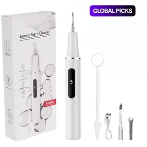 Ultrasonic Rechargeable Tooth Cleaner - Sensitive Daily Oral Cleansing Tartar & Plaque Remover, Dental Care Set with Replacement Brush Heads for Home Use #SummerVibes