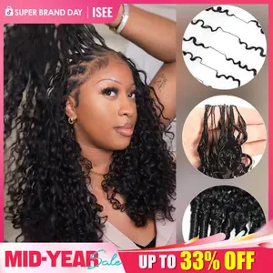 ISEE HAIR Human Hair Crochet Hair Extensions – Miracle Knots Pre-Separated Crochet Braids, Knotless Boho Braids, Mermaid Braids, Goddess Braids, Burmese Curly, Kinky Curly, Water Wave, Vacation Hair#WorldCup2026#gameday outfits#SummerWins #DealsForYouDays