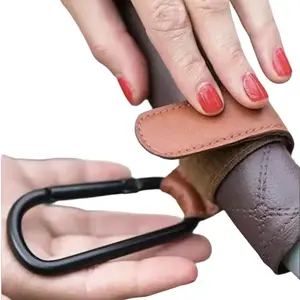 PU Leather Stroller Bag Hooks/Diaper Bag Hook Multipurpose Up to 15lbs
