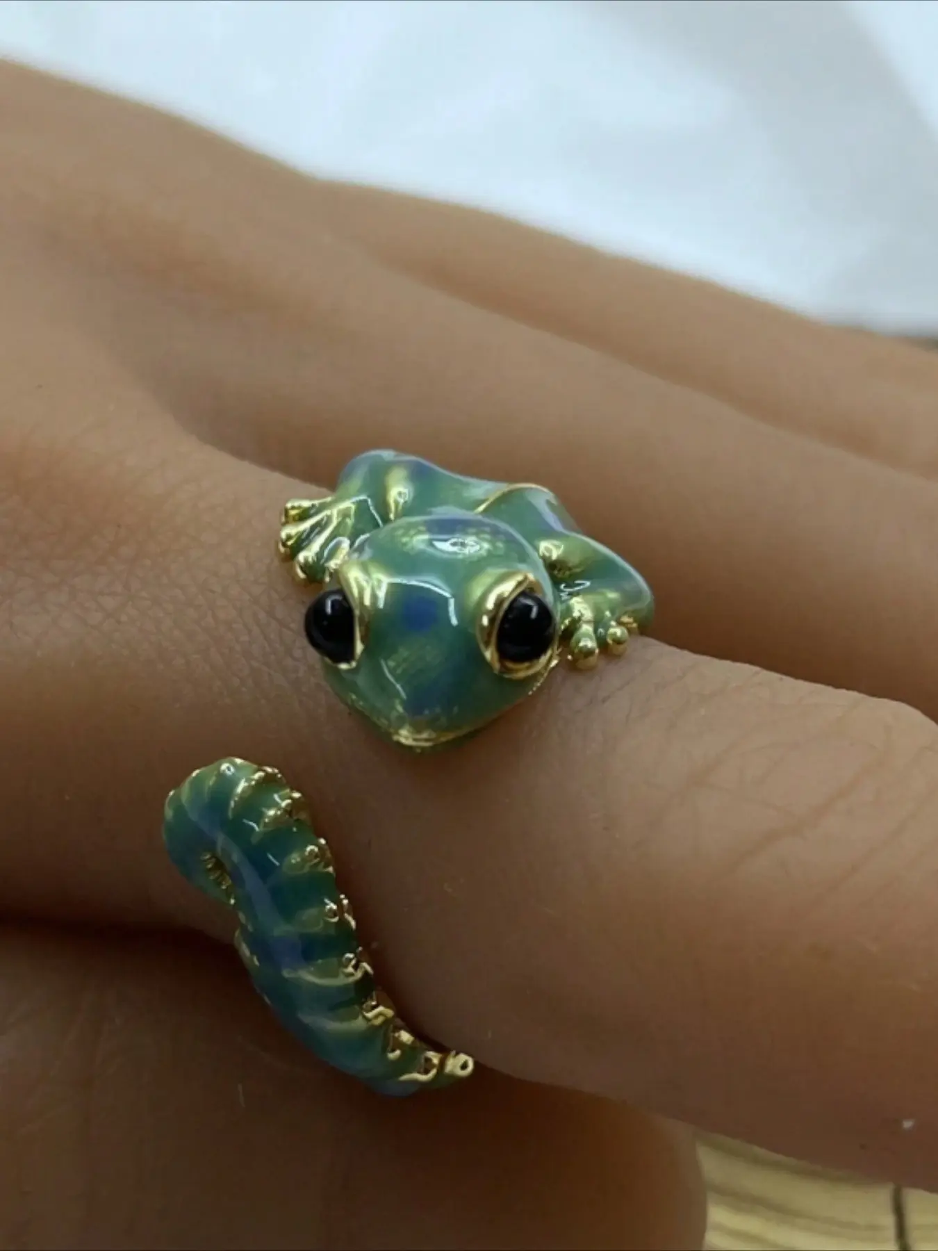 1pc Vintage 3D Lizard/Gecko Adjustable Open Ring, Cute Animal Punk Style Suitable for Daily Wear, Party, Halloween, Christmas Gifts, Beautiful Rings, Statement Rings Vintage Rings Jewelry Metal Rings