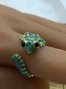 1pc Vintage 3D Lizard/Gecko Adjustable Open Ring, Cute Animal Punk Style Suitable for Daily Wear, Party, Halloween, Christmas Gifts, Statement Rings Vintage Rings Jewelry