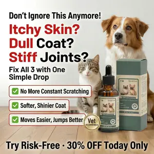 Liquid Collagen for Dogs & Cats – Skin & Coat + Joint Support with Hyaluronic Acid, Biotin & Vitamin C – Helps Itchy Skin, Shedding & Shiny Fur – Chicken Flavor, 60ml