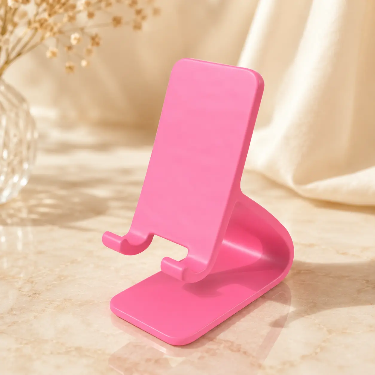 3D Printed Custom Plastic Mobile Phone Stand - Compact, Durable, Space-Saving 89x152mm Desk Mount with Base, Gaming & Scrolling Holder for iPhone/Android, Mobile Phone Accessories, Smartphone