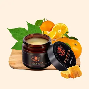 Organic Grass-Fed Beef Tallow Balm with Raw Honey - Moisturizing Cream for Soft, Smooth Skin - Handmade All-Natural Moisturizer - Radiant Skin