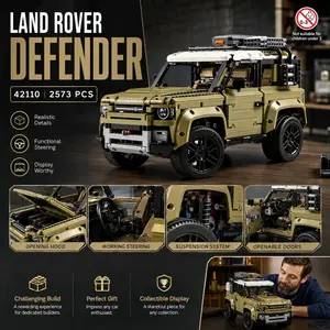 2573 PCS 1:8 Technic  Defender 42110,, Off-Road 4x4 Vehicle Replica, Collectible Advanced Car Model Building Kit with Working Suspension & Gearbox, Gift for Car Lovers & LEGO Enthusiasts, Building Block Model, Model Car Kits