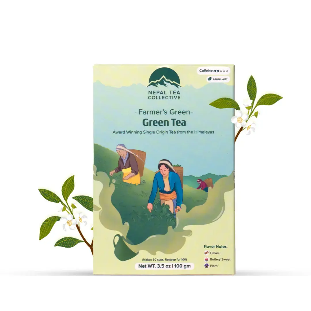 Farmer's Green Green Tea - Award Winning Single Origin Tea from the Himalayas 3.5 oz 100 gm