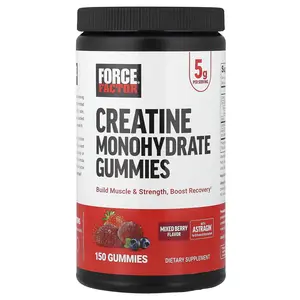 Force Factor Creatine Monohydrate Gummies, Mixed Berry, 150 Gummies